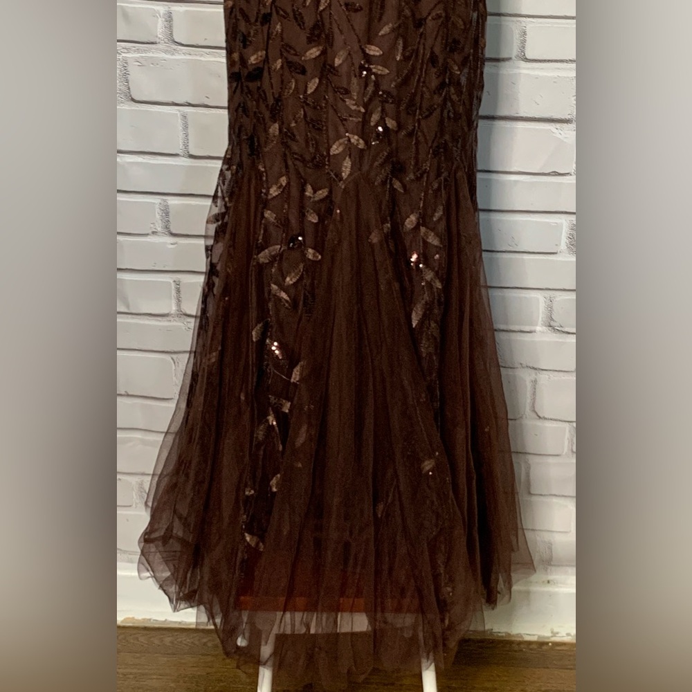 Elegant Brown Gown for Cocktail Events Wedding Prom Gala - Picture 3 of 16